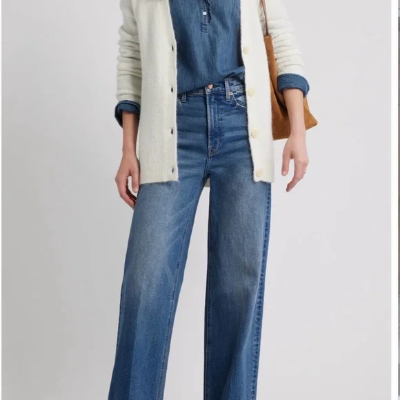 Alpaca blend Caslon Cream Button-Up Cardigan Sweater - Picture 3 of 6